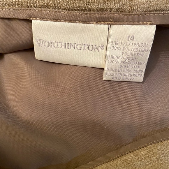 Worthington. Beige Pencil Skirt. Lined. Above the knee. - Picture 3 of 4